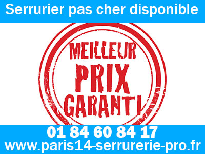 Serrurier Paris 14 pas cher disponible